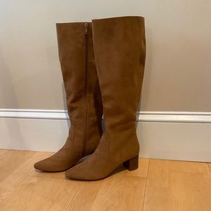faux suede knee high boots